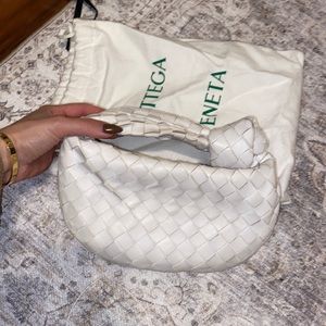 Bottega Veneta White / Chalk Mini Jodie Bag Gold